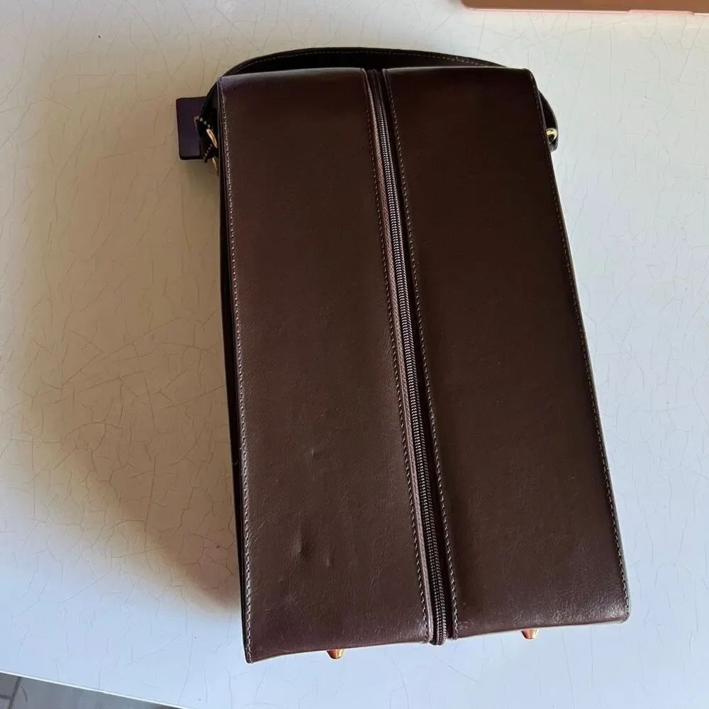 Vintage leather wine carrier by Royce New York